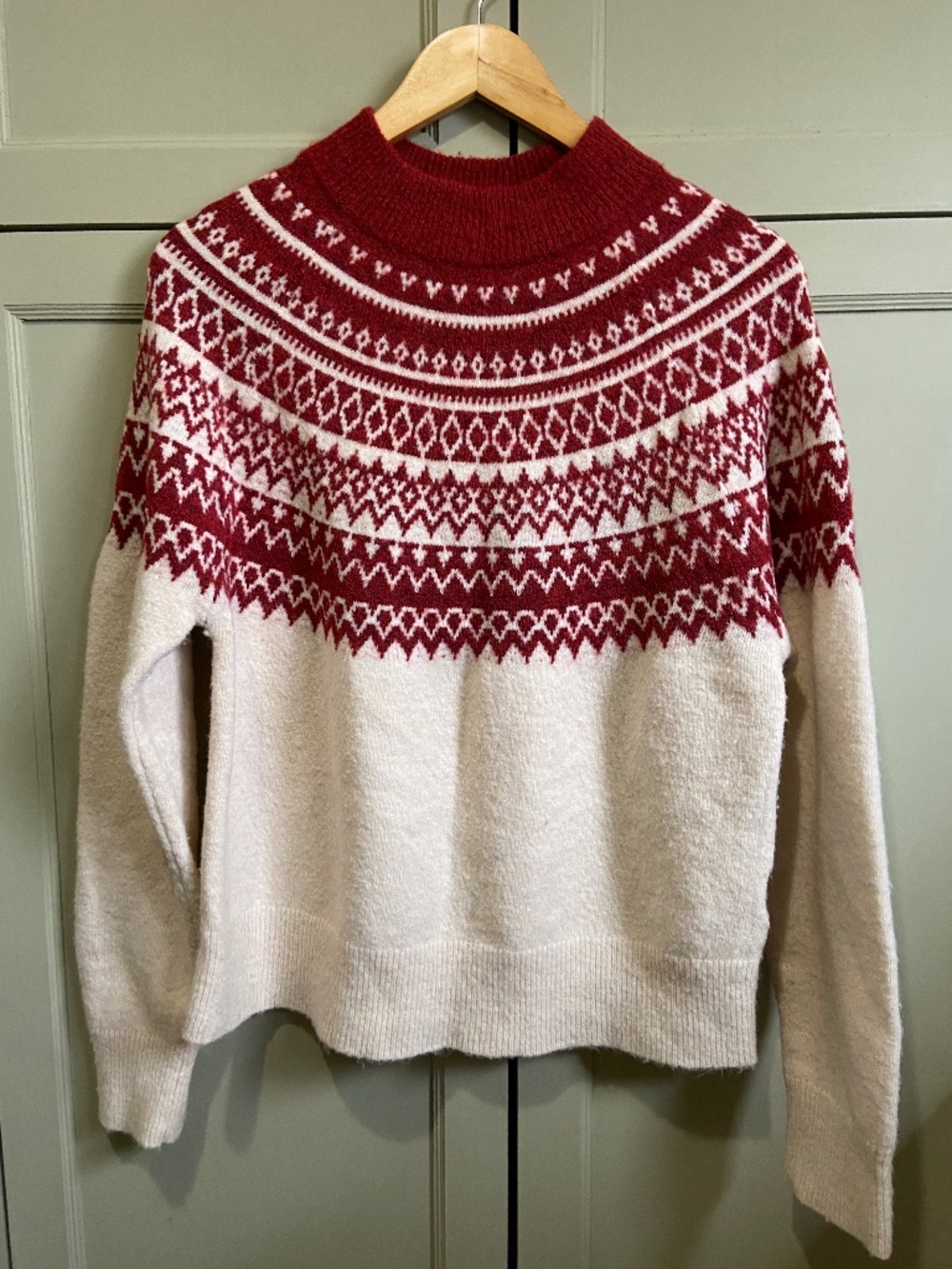 H&M Fairisle yoke sweater with wool